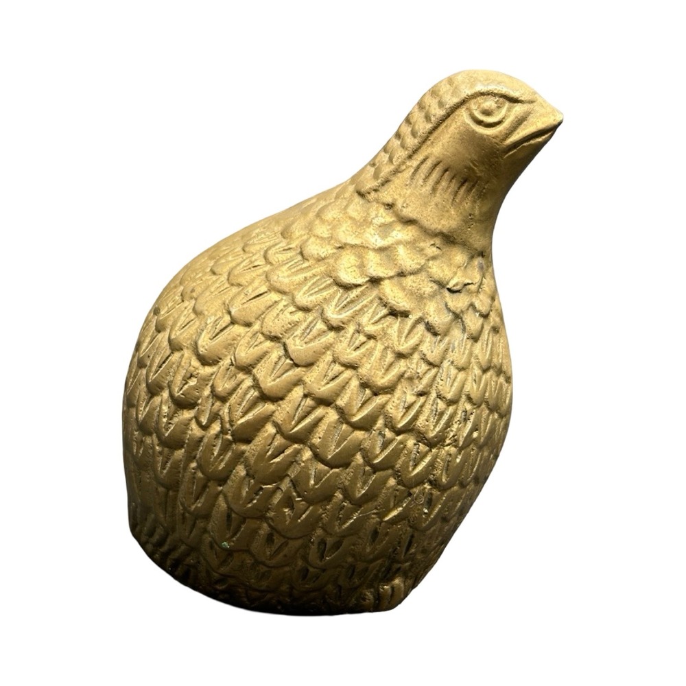Vintage Gold Cast Metal Quail Partridge Bird Figurine Statue Paperweight 4.5" - Picture 7 of 14